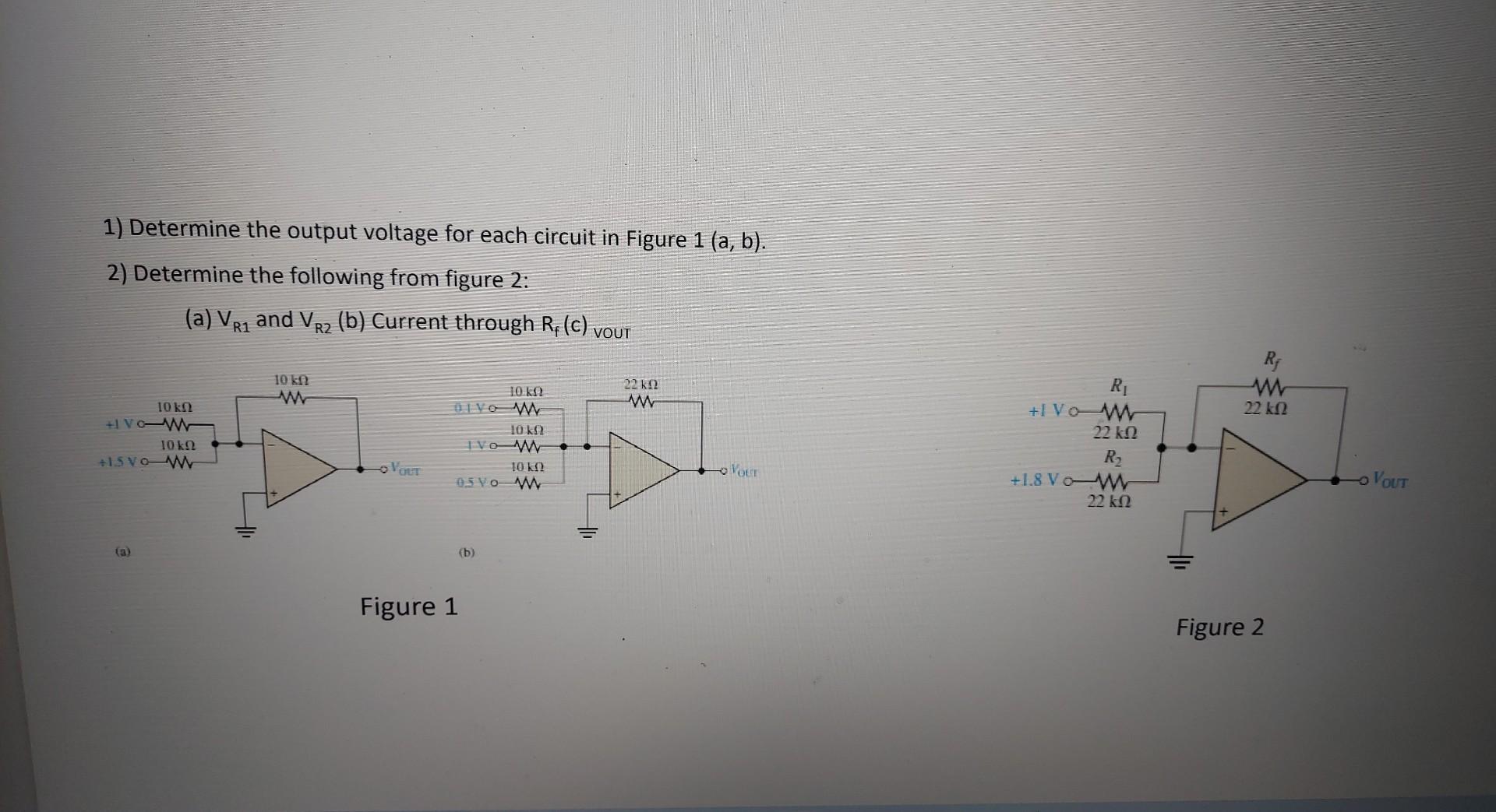 Solved 1) Determine the output voltage for each circuit in | Chegg.com