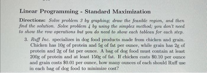 Solved Linear Programming Standard Maximization