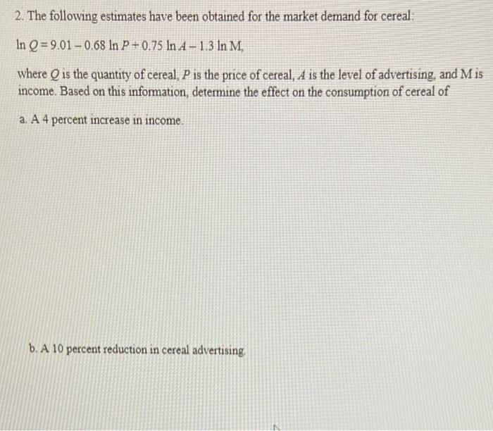 Solved 1. The demand curve for a product is given by | Chegg.com
