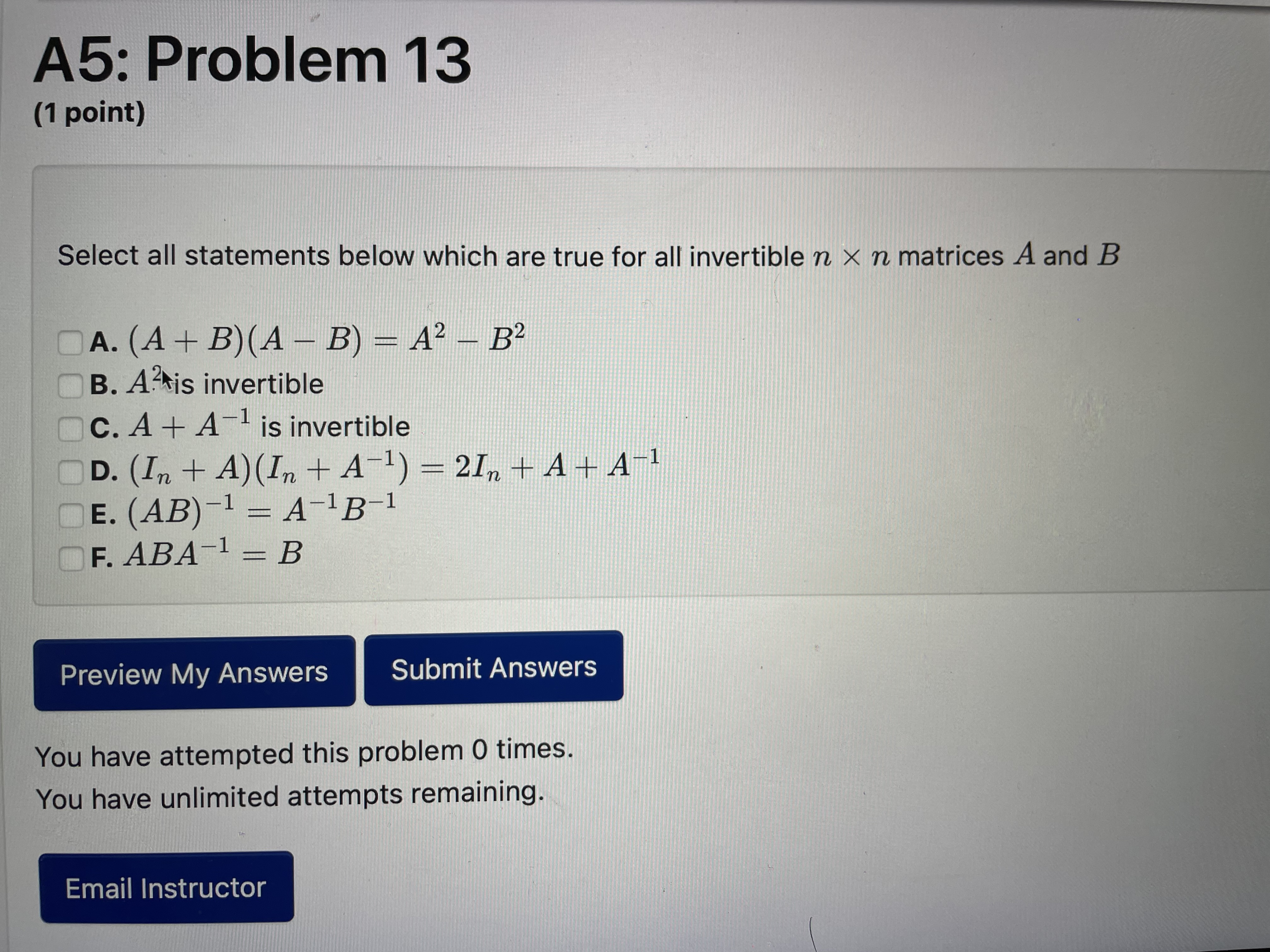 Solved Select all statements below which are true for all | Chegg.com