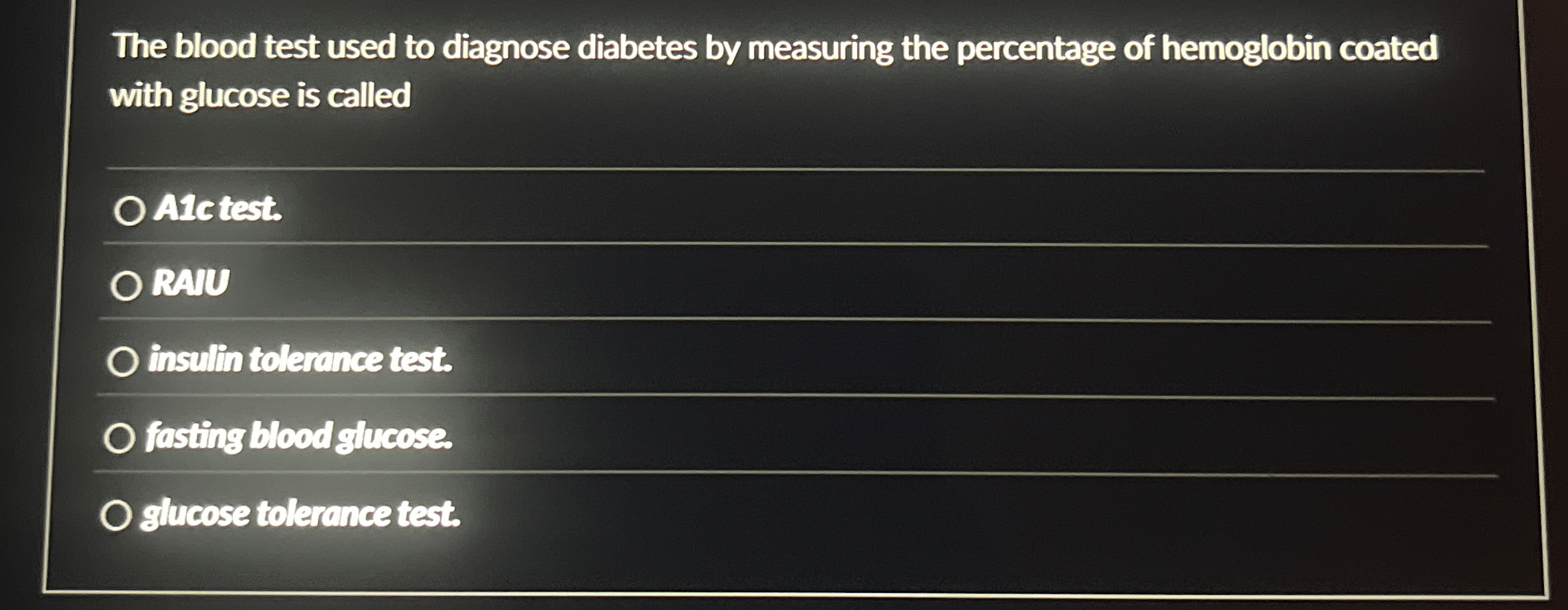 High Quality SOLUTION The blood test used to diagnose diabetes by ...