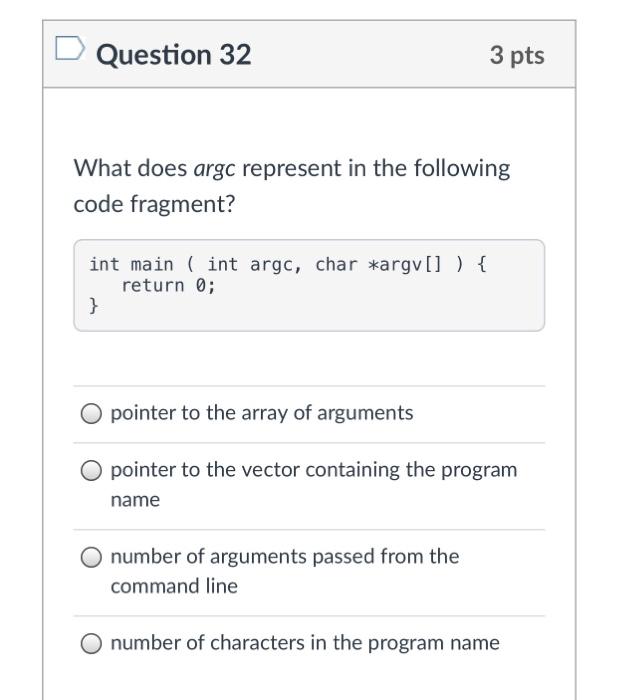 Solved Question 9 2 pts Given the following code snippet, | Chegg.com