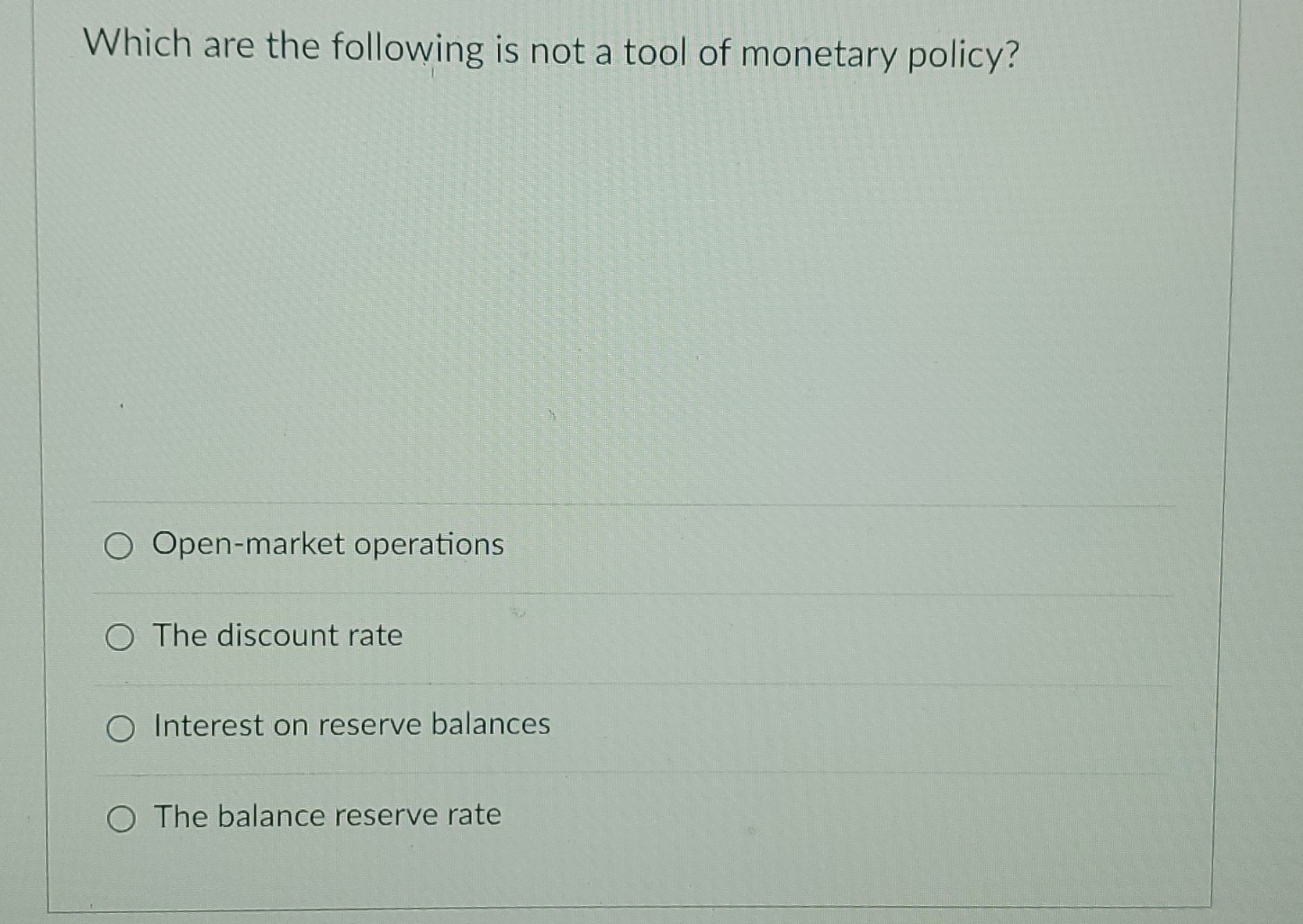 Solved Which are the following is not a tool of monetary | Chegg.com