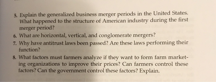 Solved 5. Explain the generalized business merger periods in | Chegg.com