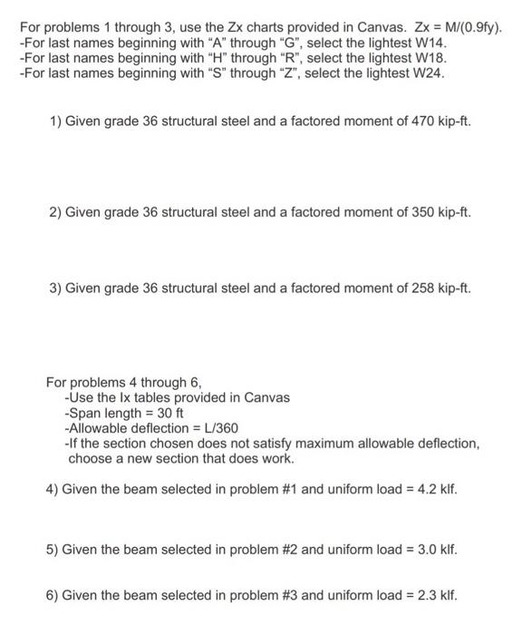 For problems 1 through 3, use the Zx charts provided | Chegg.com