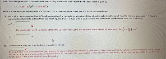 Solved A muzzle-loading riffe fires 22 tr bullets such that | Chegg.com