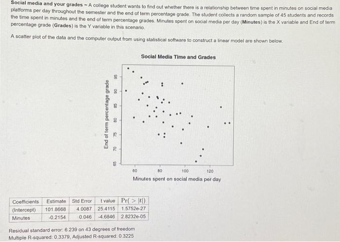 Solved Social media and your grades - A college student | Chegg.com