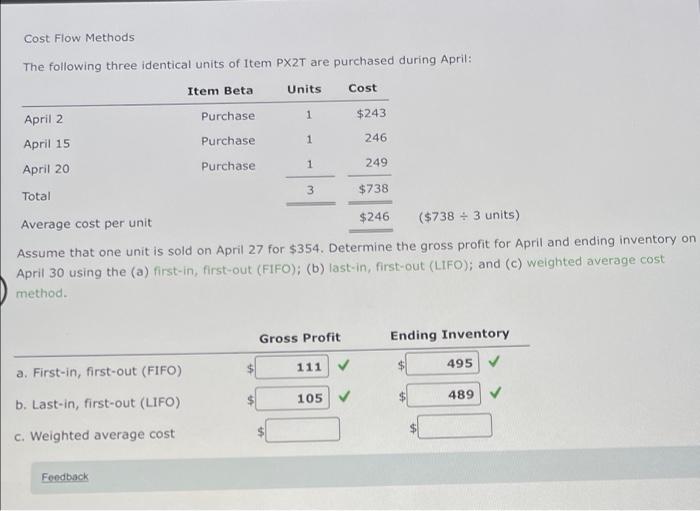 Solved Cost Flow Methods The following three identical units