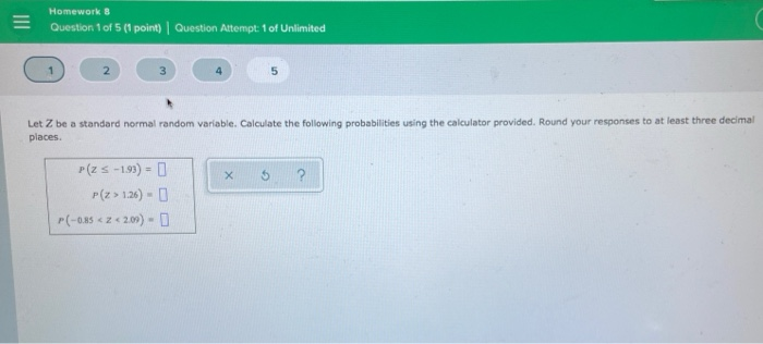 Solved Homework 8 Question 1 of 5 (1 point) Question | Chegg.com