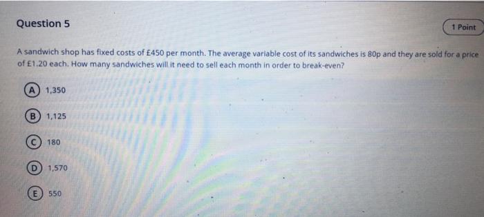 Solved Question 2 1 Point The Minimum Efficient Scale Of | Chegg.com