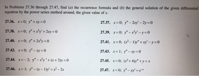 Solved In Problems 27 36 Through 27 47 Find A The Chegg Com