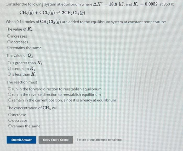 Solved Consider The Following System At Equilibrium Where | Chegg.com