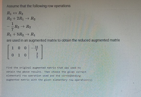 Solved Assume that the following row | Chegg.com