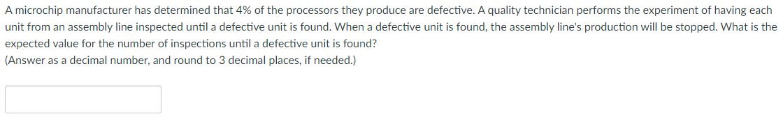 Solved A microchip manufacturer has determined that 4% ﻿of | Chegg.com