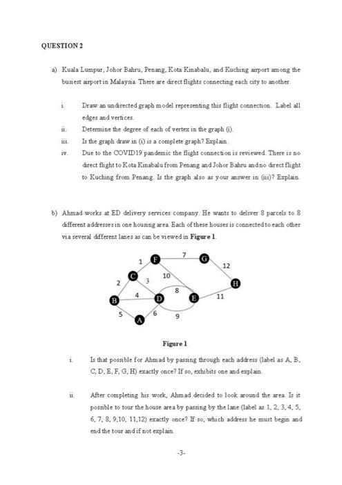 Question 2 A Kuala Lumpur Johor Bahru Penang Kota Chegg Com