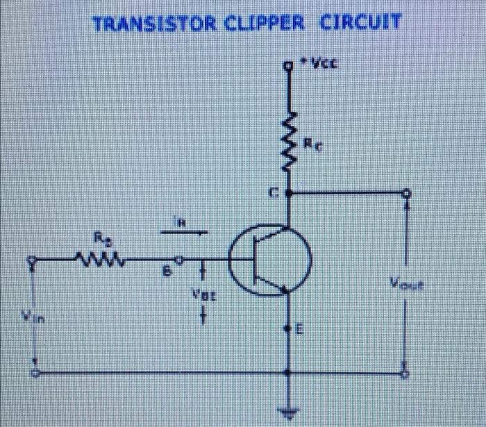 Solved TRANSISTOR CLIPPER CIRCUIT Vde Vou + E A A 2.5 w N