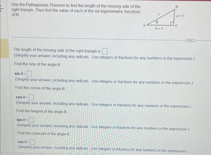 Solved Use the Pythagorean Theorem to find the length of the | Chegg.com