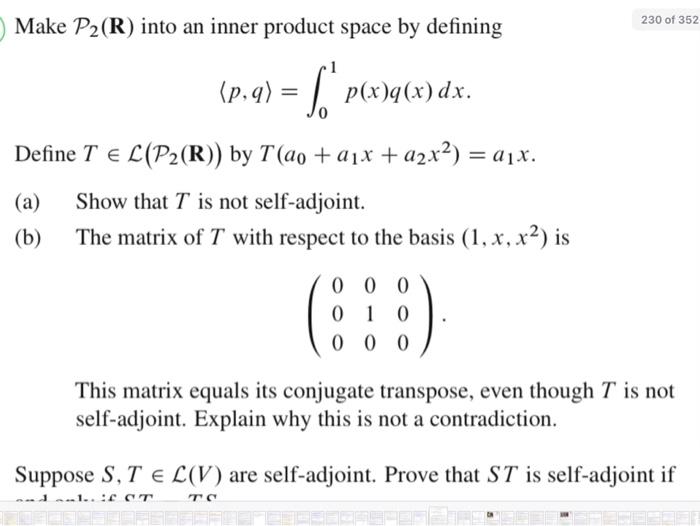 Solved a. write out orthonormal basis of P2(R) using Gram