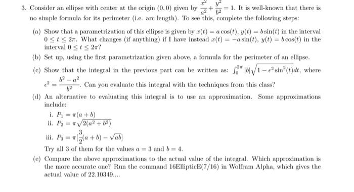 Solved 3. Consider an ellipse with center at the origin | Chegg.com