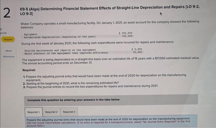 Solved E9-5 (Algo) Determining Financial Statement Effects | Chegg.com