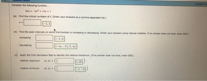 Solved La CETTA Consider the following function. FX) | Chegg.com