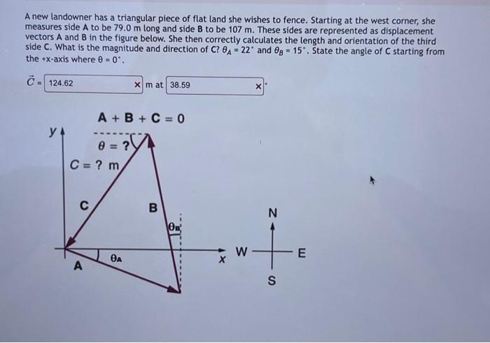 Solved A New Landowner Has A Triangular Piece Of Flat Land | Chegg.com