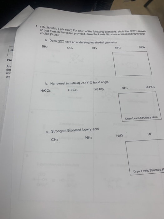 Solved 1. (15 pts total: 5 pts each) For each of the choice | Chegg.com