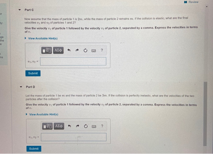 Solved Let two particles of equal mass m collide. Particle 1 | Chegg.com