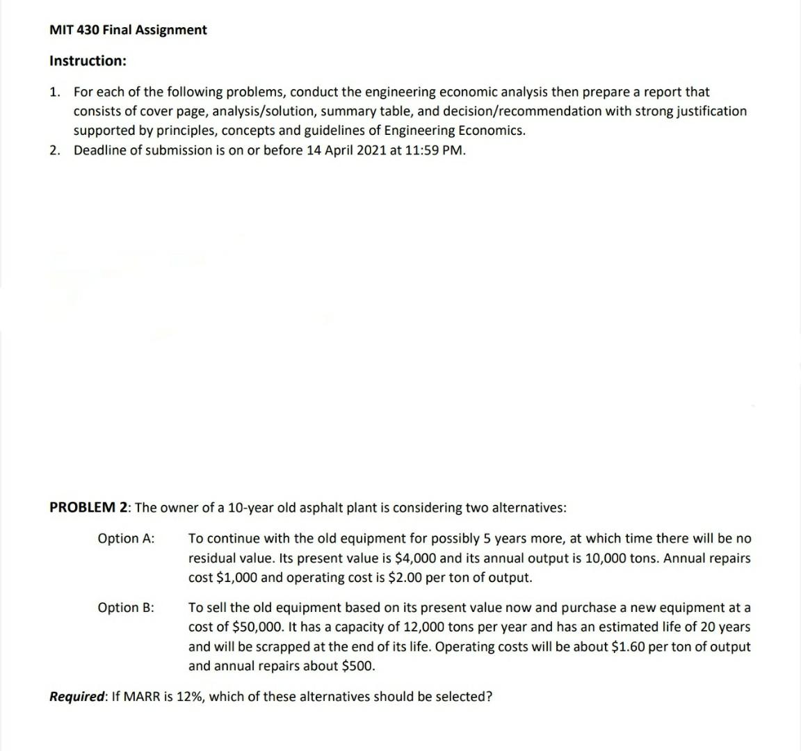 MIT 430 Final Assignment Instruction: 1. For each of | Chegg.com