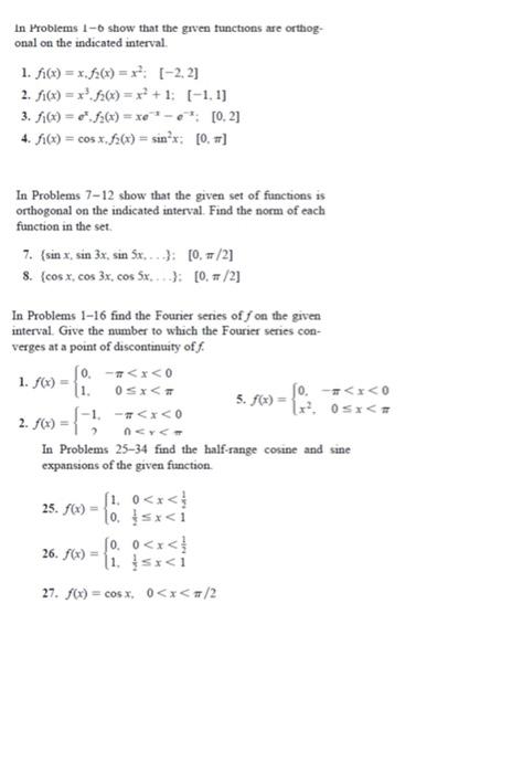 Solved In Problems 1-o show that the given functions are | Chegg.com