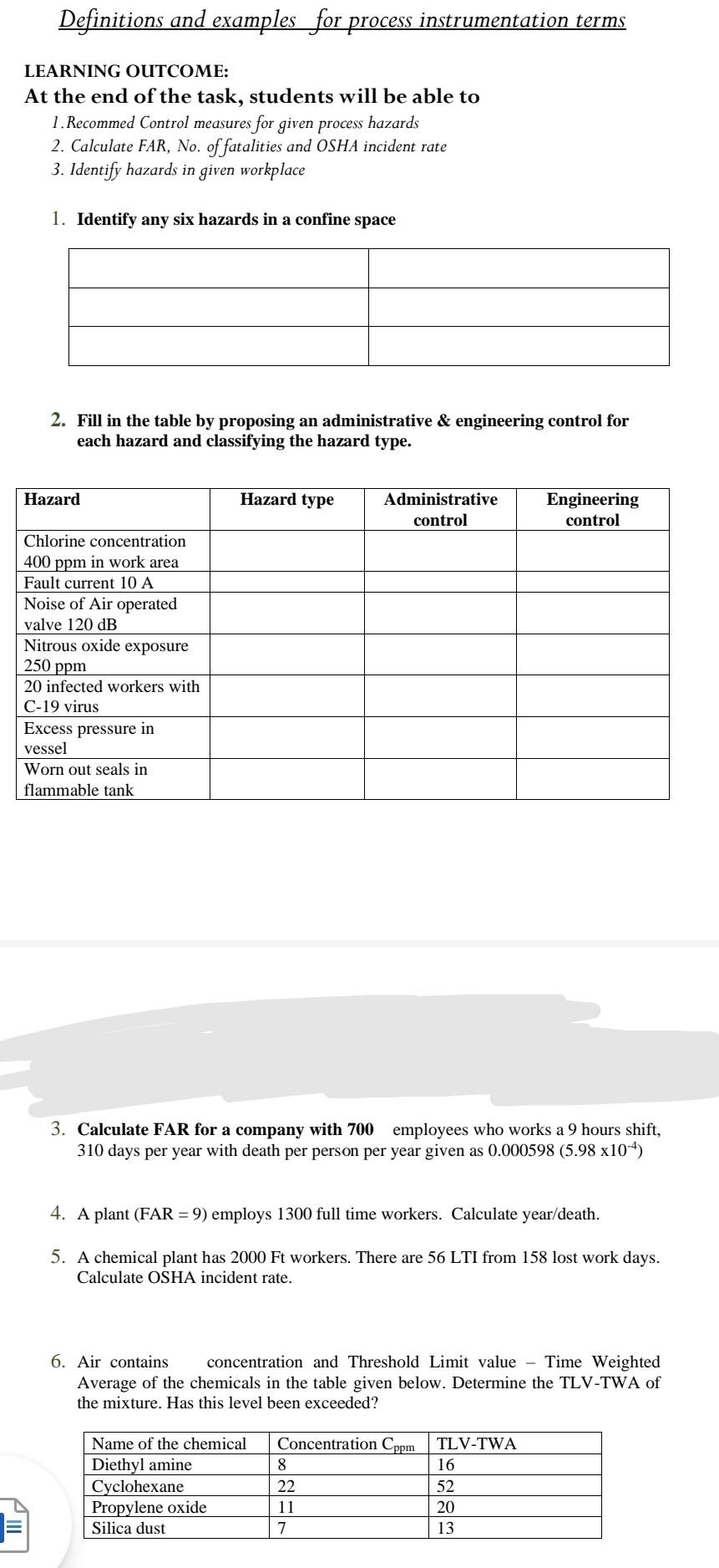 Solved DEPARTMENT OF PROCESS ENGINEERING WORK SHEET 1 | Chegg.com