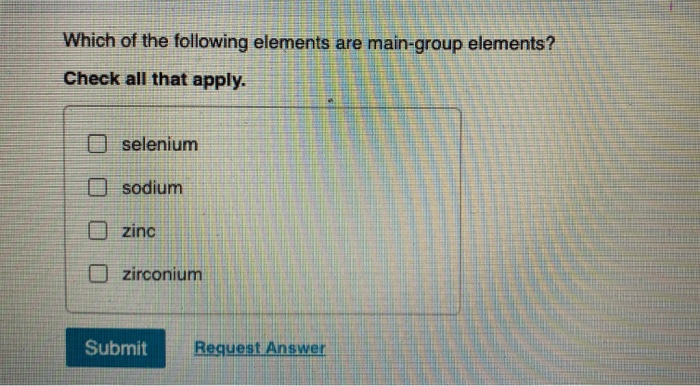 Solved Which of the following elements are main-group | Chegg.com
