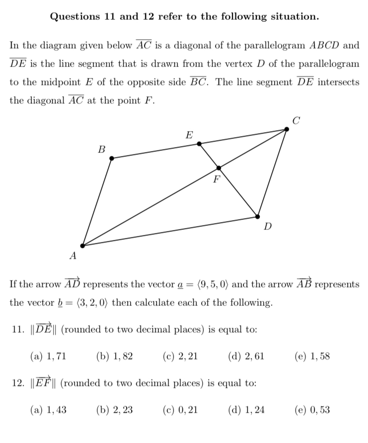 Solved Questions 11 ﻿and 12 ﻿refer to the following | Chegg.com