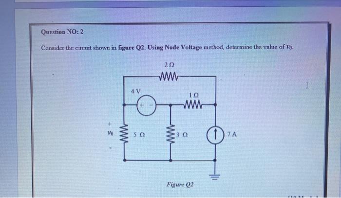 Solved Question NO: 2 Consider the circuit shown in figure | Chegg.com