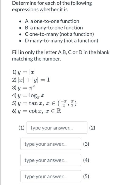 Solved Determine for each of the following expressions | Chegg.com