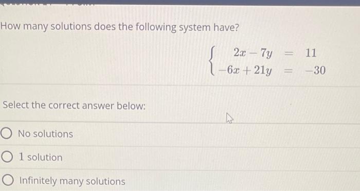 Solved How Many Solutions Does The Following System Have