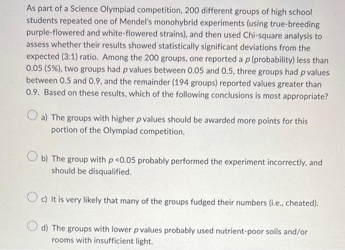 Solved As Part Of A Science Olympiad Competition, 200 | Chegg.com