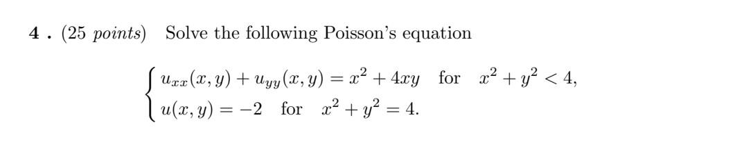 Solved 4. (25 points) Solve the following Poisson's equation | Chegg.com