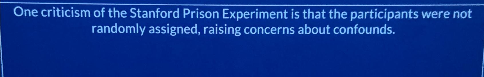 stanford experiment criticism