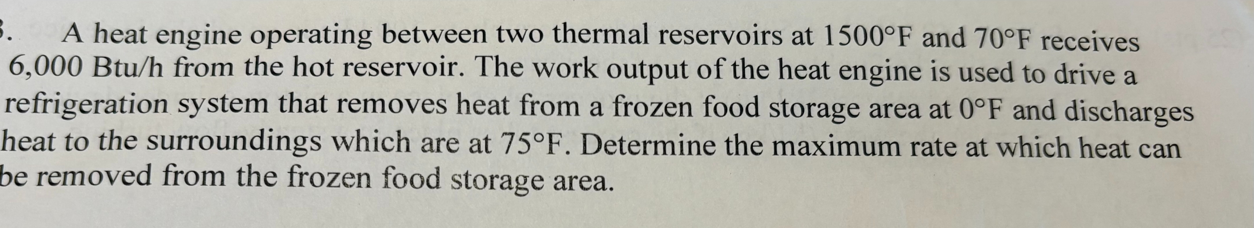 Solved A heat engine operating between two thermal | Chegg.com