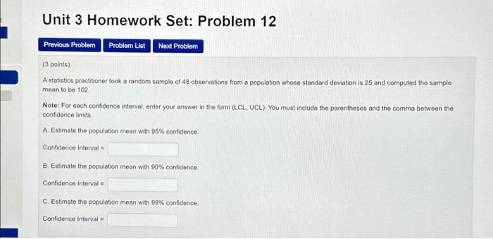 unit statistics homework 3