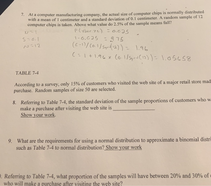 7. At a computer manufacturing company, the actual