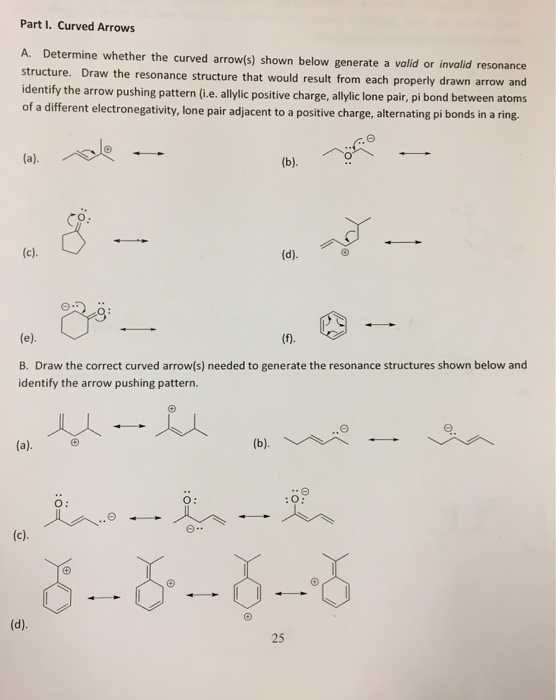 Solved Part I. Curved Arrows A. Determine whether the curved | Chegg.com