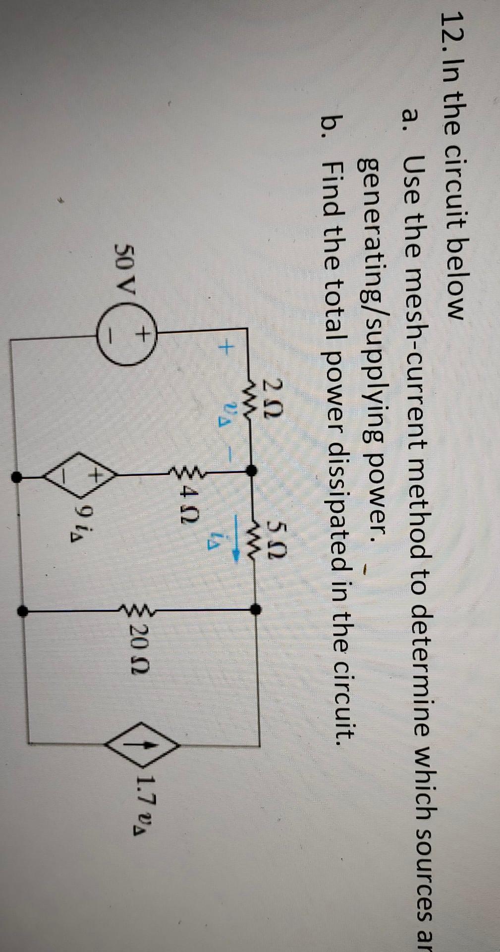 Solved 12. In The Circuit Below A. Use The Mesh-current | Chegg.com