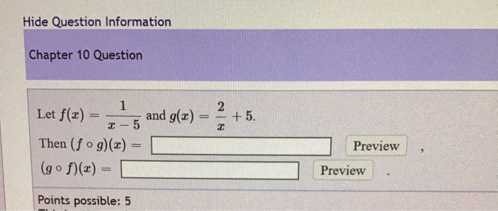 Solved Hide Question Information Chapter 10 Question Let | Chegg.com