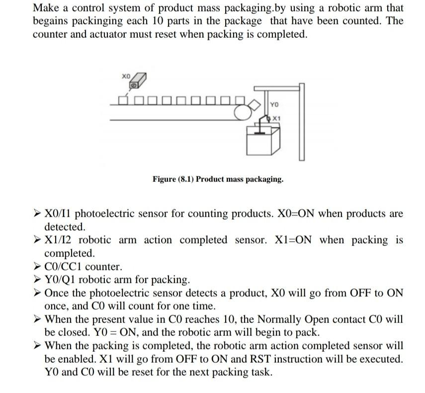 Solved Make a control system of product mass packaging.by | Chegg.com