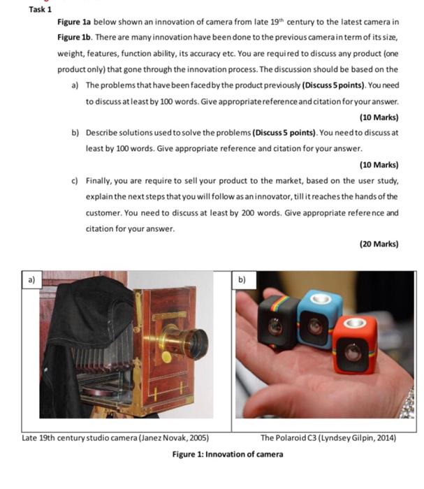 Task 1 Figure la below shown an innovation of camera | Chegg.com