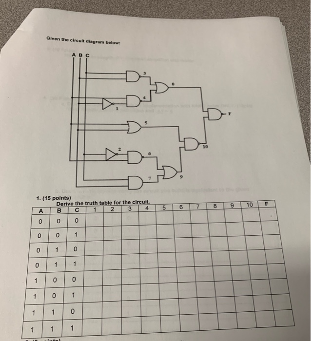 Solved Given the circuit diagram below: 5 6 7 8 9 10 1. (15 | Chegg.com