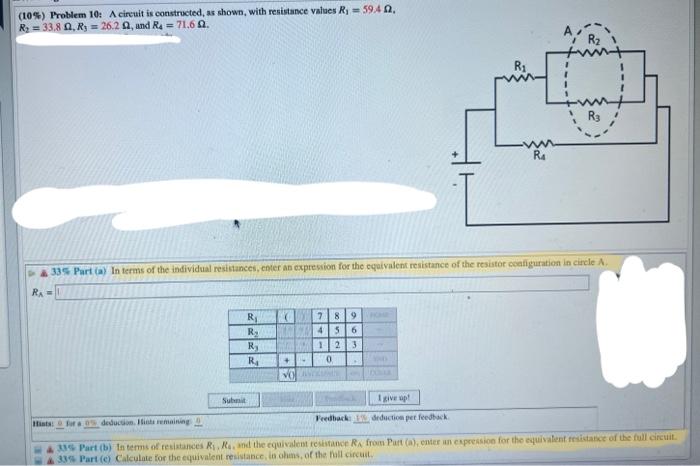 Solved 10 Problem 9 A Circuit Is Constructed As Shown