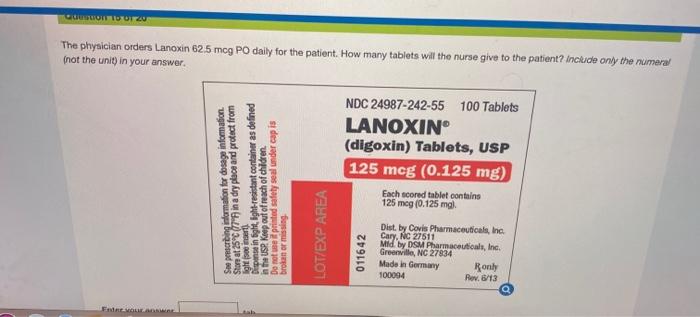 Lanoxin 62.5 Mg